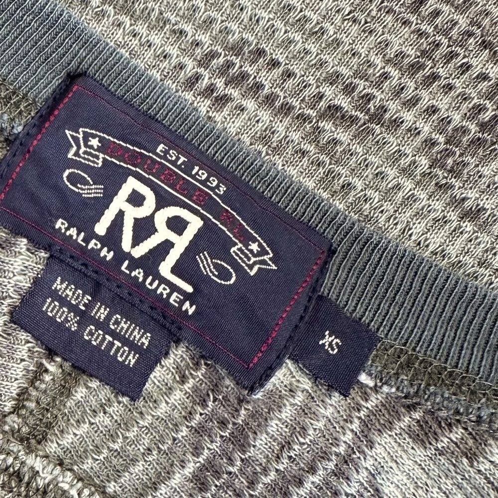 Ralph Lauren RRL Cotton Olive Camo Long Sleeve Thermal Waffle-Knit Tee Shirt - Picture 14 of 16